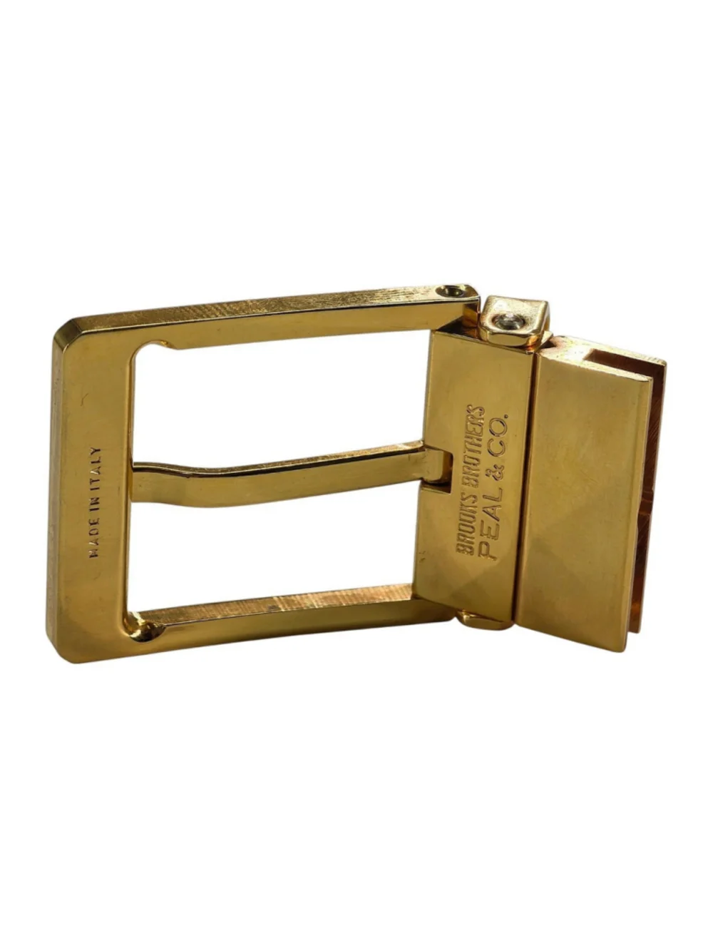 Brooks Brothers Peal & Co Belt Buckle Gold Tone Made in Italy Mens